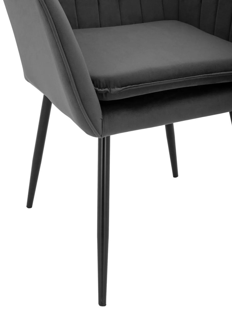 Καρέκλα SAWYER Βελούδο Γκρί 53x60x76Y εκ. 2αδα 53x60x76 εκ.