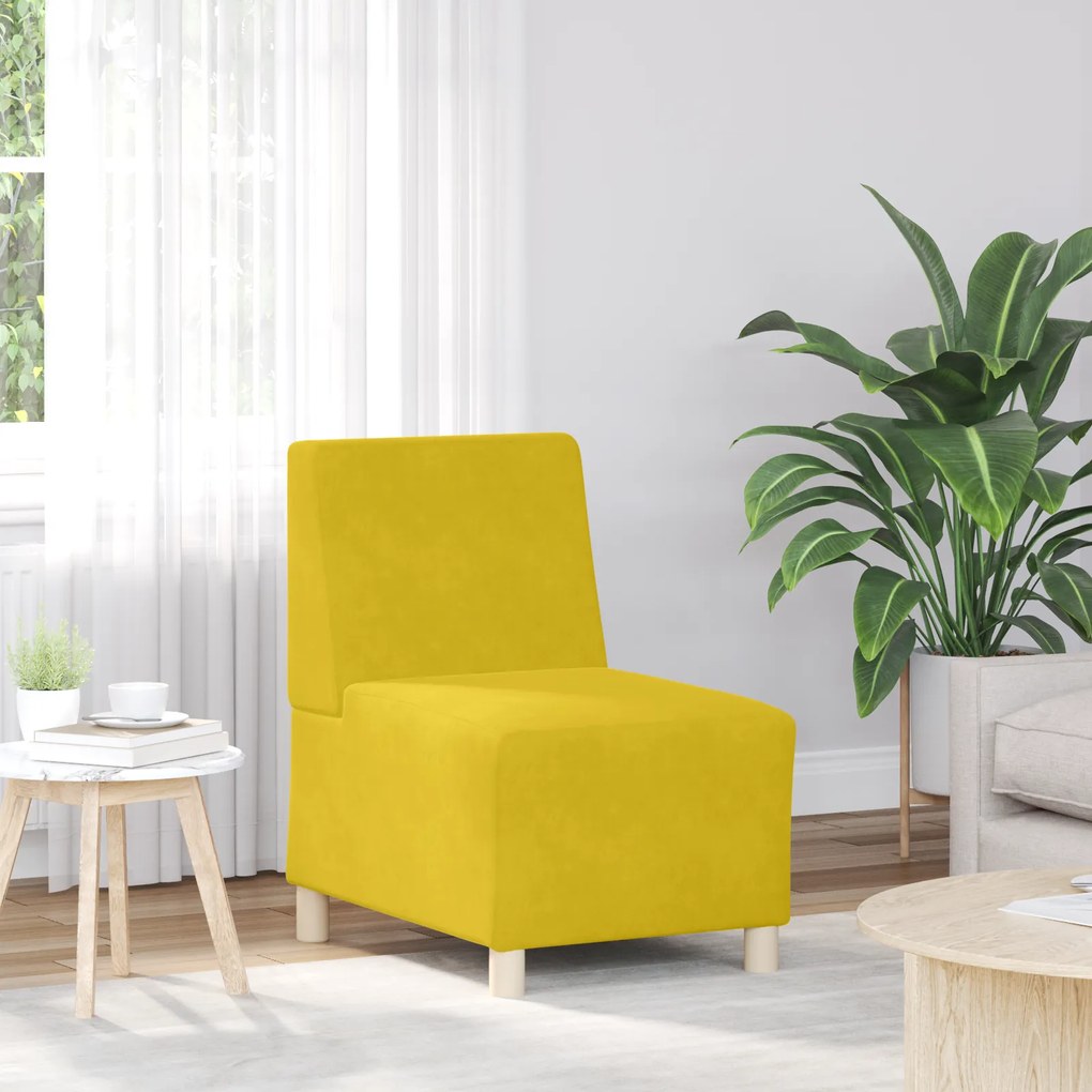 vidaXL Καναπέδες 2 pcs Κίτρινο 55 x 74 x 82 εκ. Βελούδο