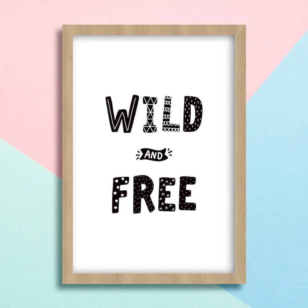Παιδικό Πόστερ Wild &amp; Free KD164 30cm x 40cm Λευκό Κάδρο (με πόστερ)
