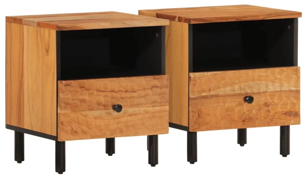 vidaXL Κομοδίνα 2 τεμ. 40 x 33 x 46 εκ. από Μασίφ Ξύλο Ακακίας