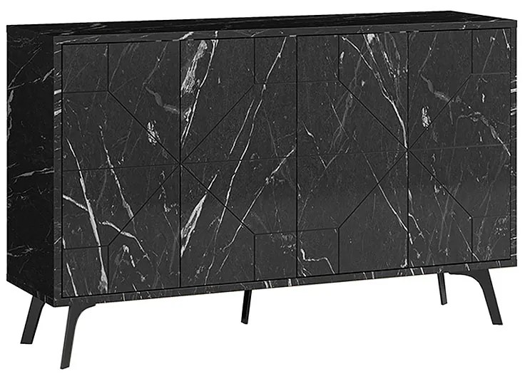 Μπουφές Dune Megapap χρώμα μαύρο εφέ μαρμάρου 123x35x77,4εκ.