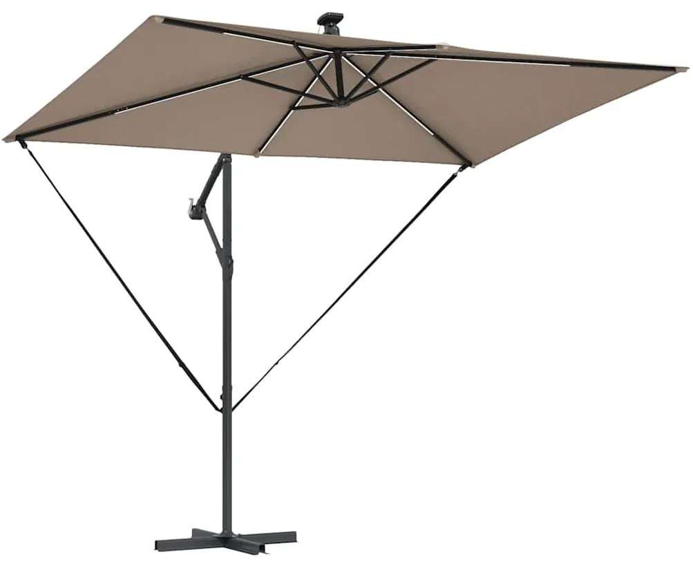 vidaXL Ομπρέλα Cantilever Banana Taupe 294 x 200 x 254 εκ.