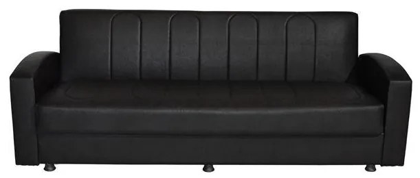 Καναπές - Κρεβάτι Dimos 3θέσιος PU Μαύρο 220x80x95 εκ. 220x80x95 εκ.