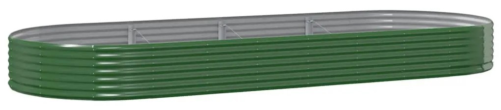 vidaXL Ζαρντινιέρα Πράσινο 373x140x36εκ. Ατσάλι με Ηλεκτρ.Βαφή Πούδρας