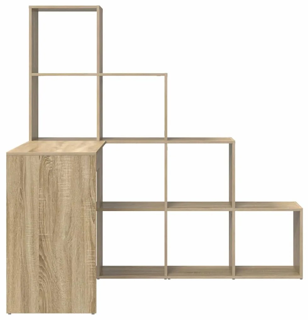 vidaXL Γωνιακό γραφείο με ράφι Sonoma Δρυς 101.5 x 149.5 x 149.5 εκ.