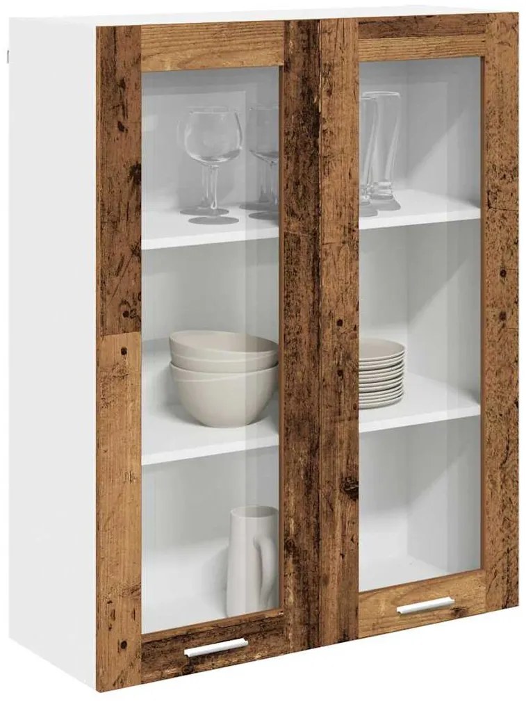 vidaXL Κρεμαστό ντουλάπι με αποθήκευση Παλιό ξύλο 80 x 31 x 100 εκ.