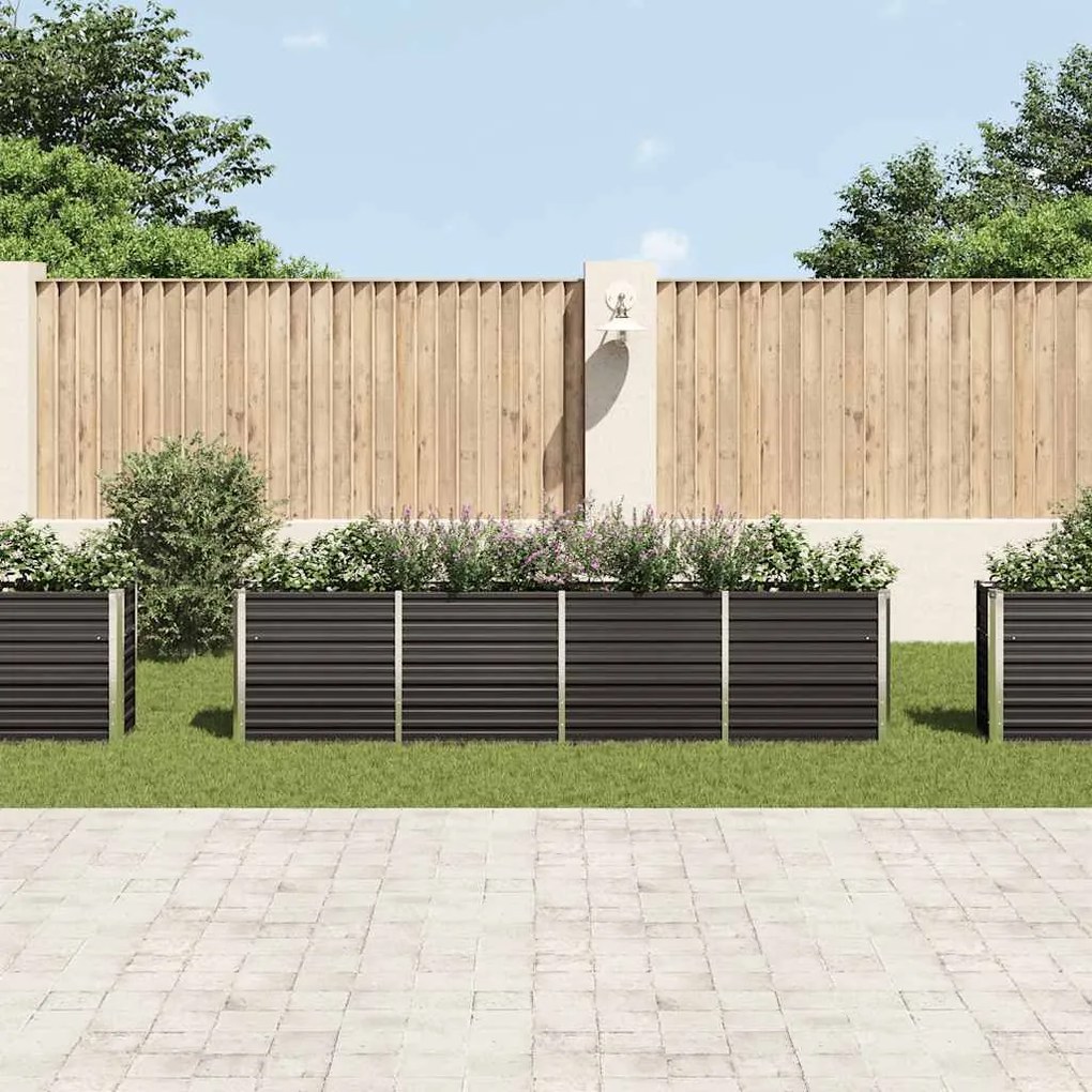 vidaXL Ζαρντινιέρα Ψηλή Ανθρακί 320x40x77 εκ. Γαλβανισμένος Χάλυβας