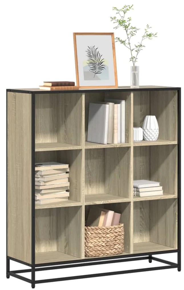 vidaXL Βιβλιοθήκη Sonoma Δρυς 97,5x33x107,5 εκ Επεξεργ. Ξύλο &amp; Μέταλλο
