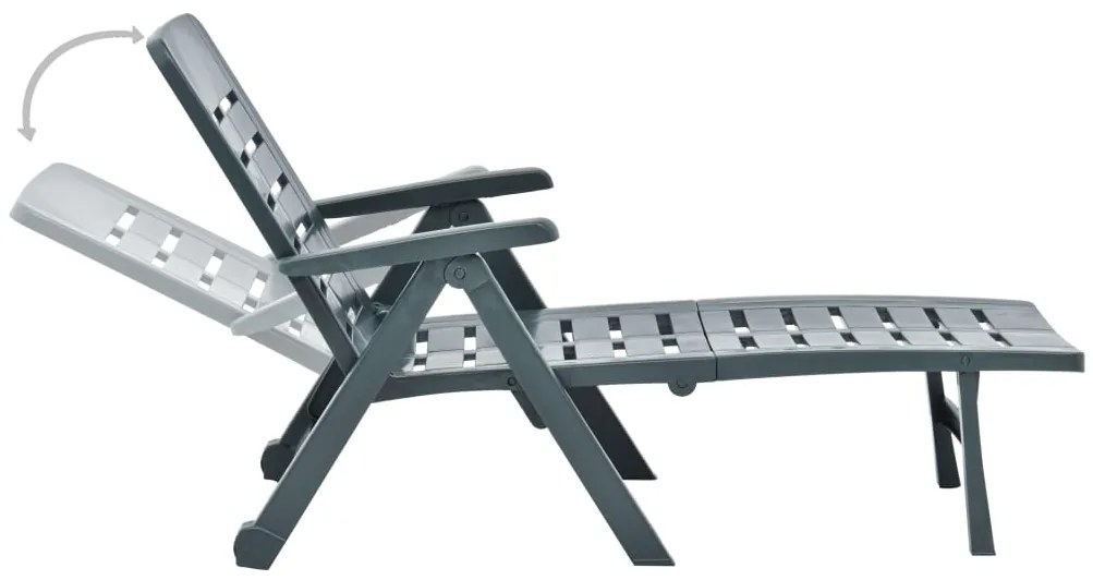 vidaXL Ξαπλώστρα Πτυσσόμενη Πράσινη Πλαστική