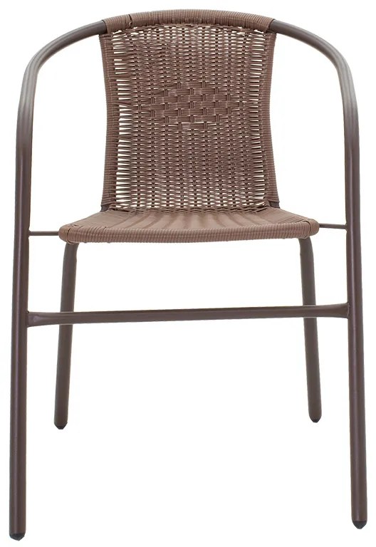 Πολυθρόνα Obbi pakoworld μέταλλο-pe καφέ 53x59x72εκ