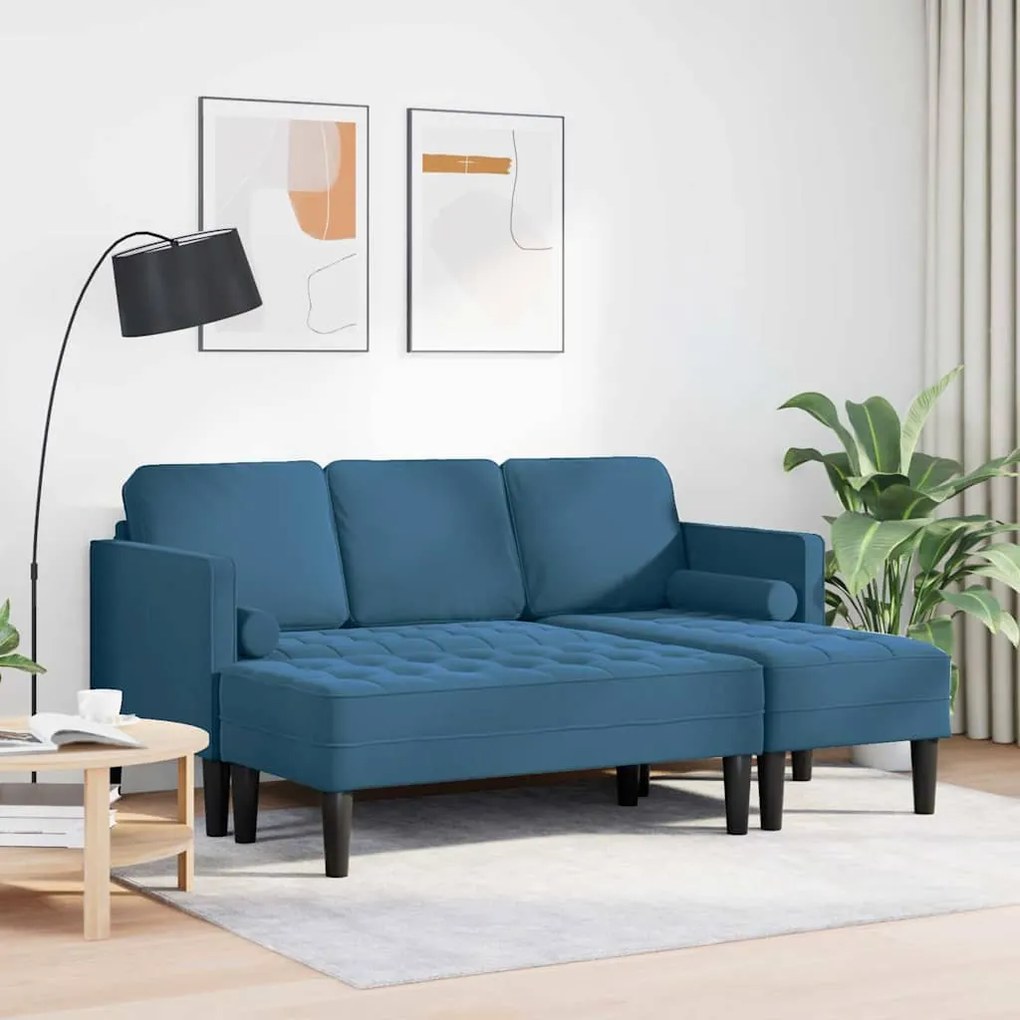vidaXL Σετ Καναπέ 2 pcs Μπλε 173 x 131 x 67 εκ Βελούδο