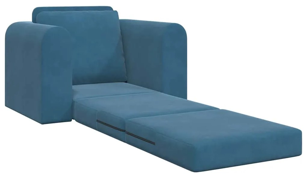 vidaXL Καναπές Κρεβάτι 2 σε 1 Μπλε 98x71x83 εκ. Βελούδο