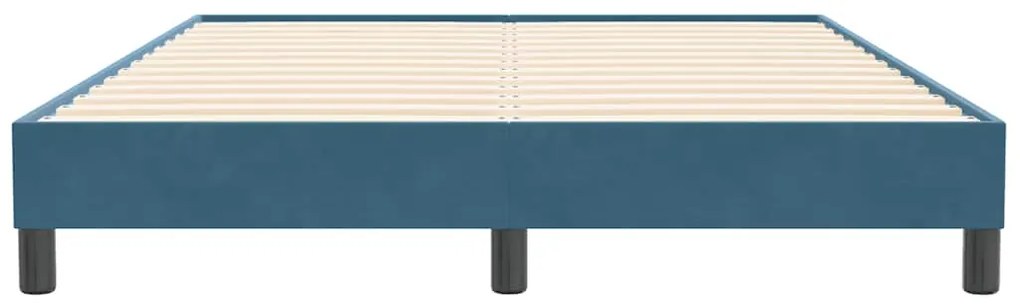 vidaXL Box Spring Κρεβάτι χωρίς στρώμα Σκούρο μπλε Βελούδινο