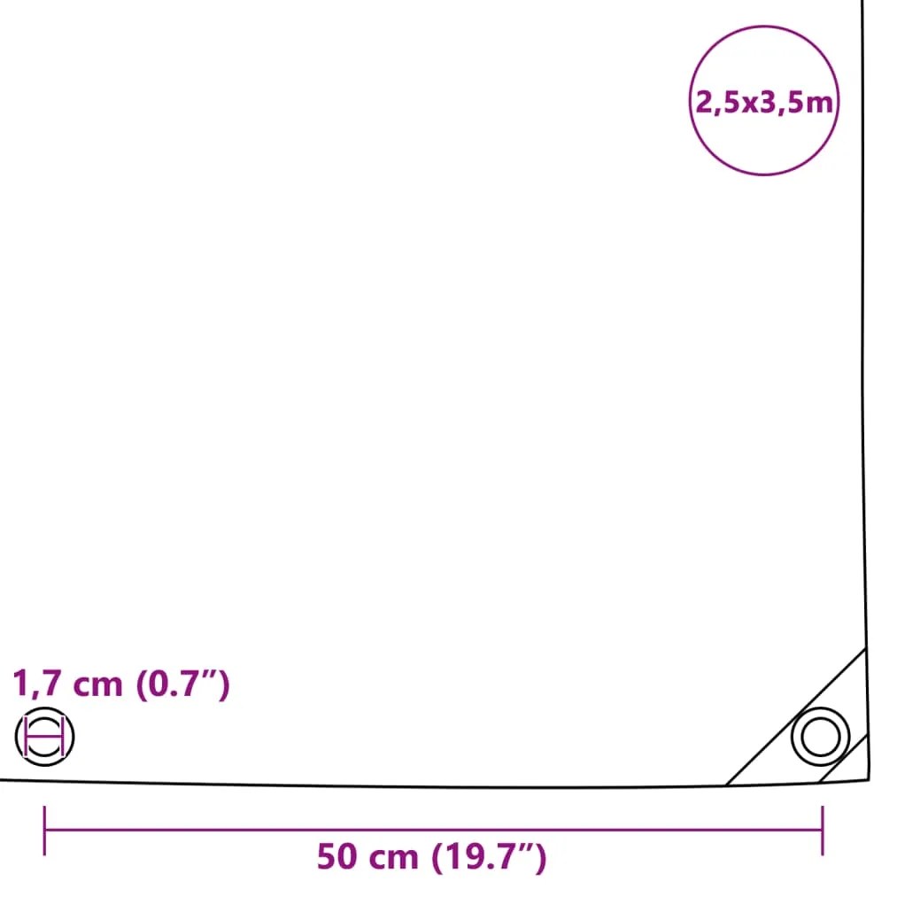 vidaXL Μουσαμάς Γκρι 2,5 x 3,5 μ. 650 γρ./μ.²