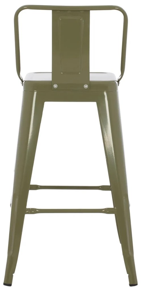 Σκαμπό μπαρ μεσαίου ύψους μεταλλικό Melita-Pro dark olive green 43x43x88Υ εκ.