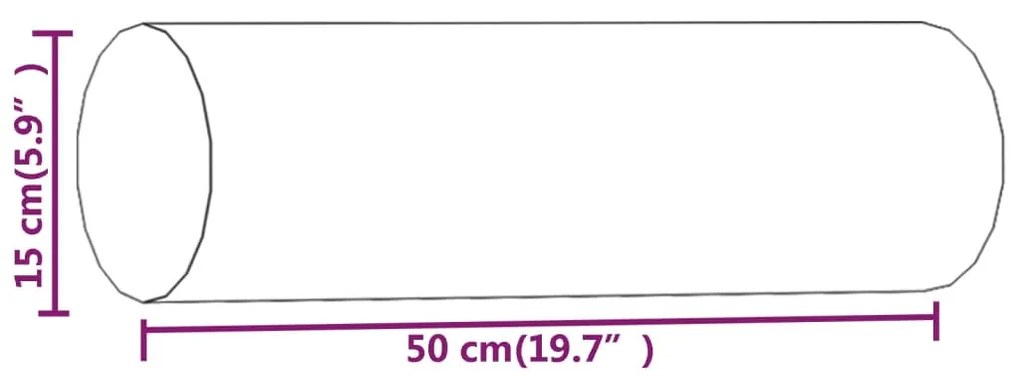 Μαξιλάρια Διακοσμητικά 2 τεμ. Μαύρα Ø15x50 εκ. Βελούδινα - Μαύρο