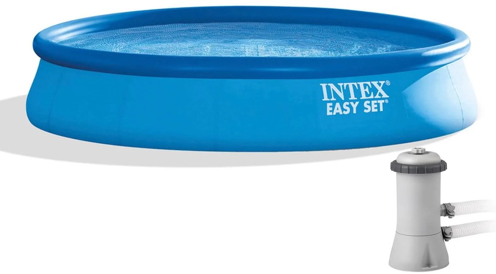 Φουσκωτή Πισίνα Intex Easy Set οικογενειακή, με χωρητικότητα 9792lt και διαστάσεις 457x457x84cm - Περιλαμβάνεται αντλία φίλτρου