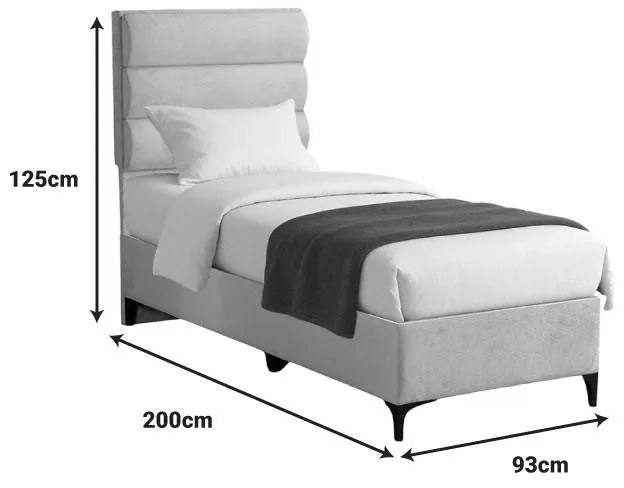 Επενδυμένο Κρεβάτι Limit Μονό σε Κρεμ 90x200εκ. 93x200x125 εκ.