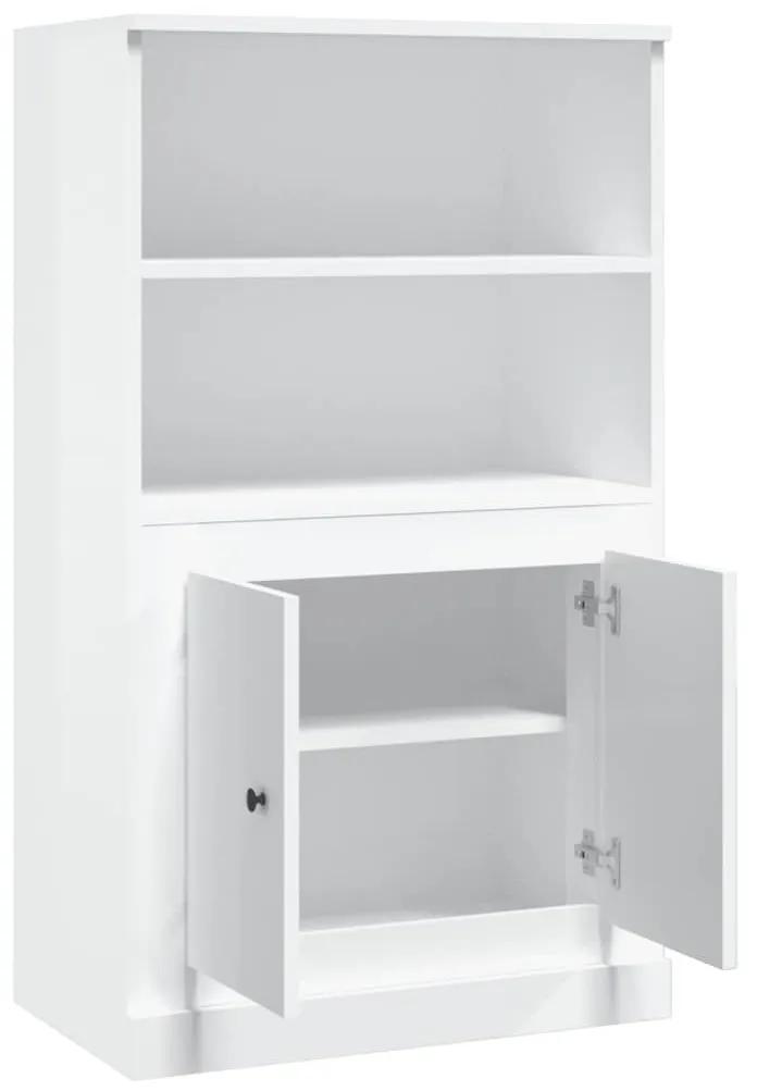 Ντουλάπι Γυαλ. Λευκό 60x35,5x103,5 εκ. από Επεξεργασμένο Ξύλο - Λευκό