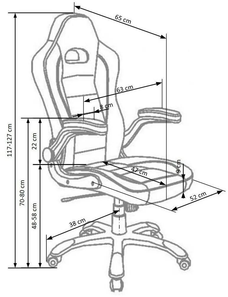 Καρέκλα γραφείου Houston 575, Γκρι, Μαύρο, 117x63x65cm, 17 kg, Με μπράτσα, Με ρόδες, Μηχανισμός καρέκλας: Κλίση | Epipla1.gr