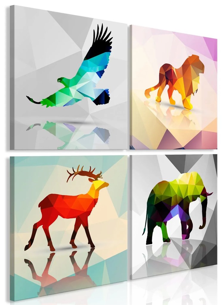 Πίνακας - Colourful Animals (4 Parts) 40x40