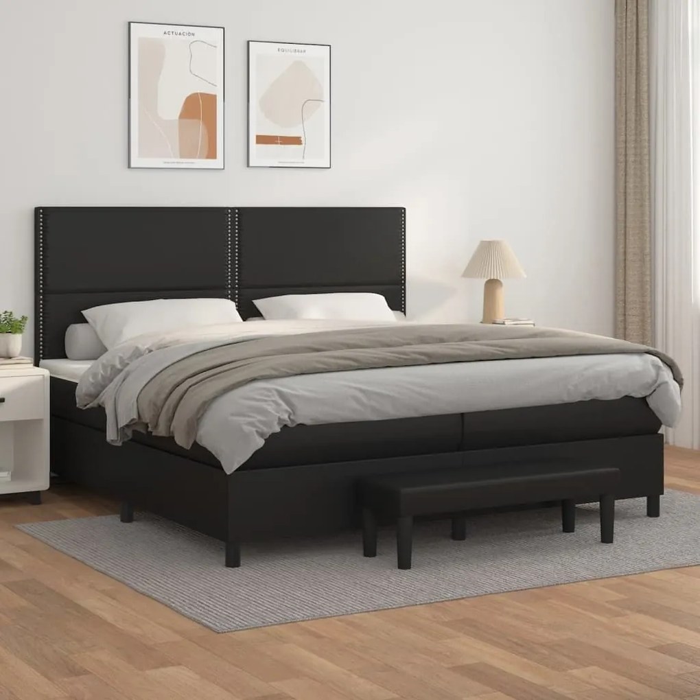 ΚΡΕΒΑΤΙ BOXSPRING ΜΕ ΣΤΡΩΜΑ ΜΑΥΡΟ 200X200 ΕΚ. ΣΥΝΘΕΤΙΚΟ ΔΕΡΜΑ 3137623