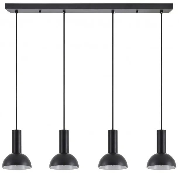 Κρεμαστό Φωτιστικό Οροφής 4xE27 Καμπάνες Adept Tube Homelighting 77-8560 Μαύρο