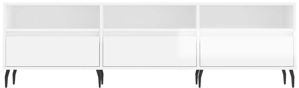 vidaXL Έπιπλο Τηλεόρασης Γυαλ. Λευκό 150x30x44,5 εκ Επεξεργασμένο Ξύλο