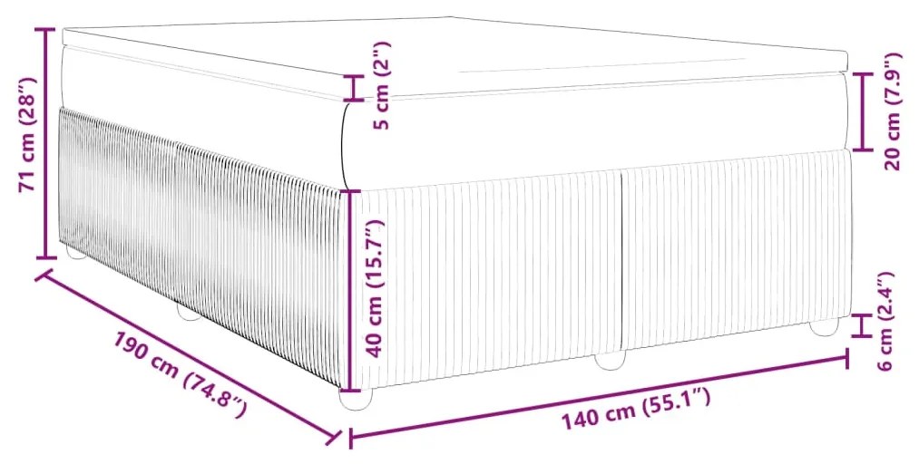 ΚΡΕΒΑΤΙ BOXSPRING ΜΕ ΣΤΡΩΜΑ ΜΑΥΡΟ 140X190 ΕΚ. ΥΦΑΣΜΑΤΙΝΟ 3285569