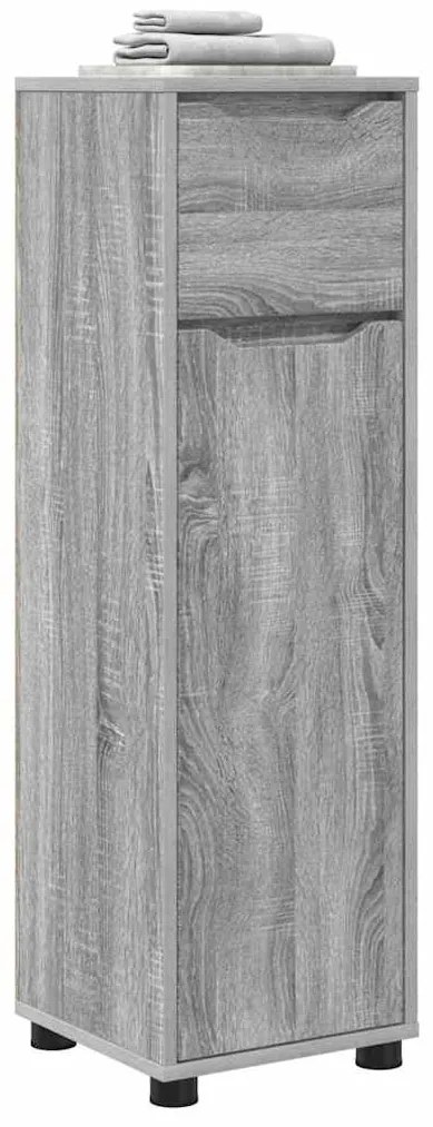 vidaXL Ντουλάπι Μπάνιου με συρτάρι Γκρίζο Σονομα 30,5 x 30 x 101 εκ