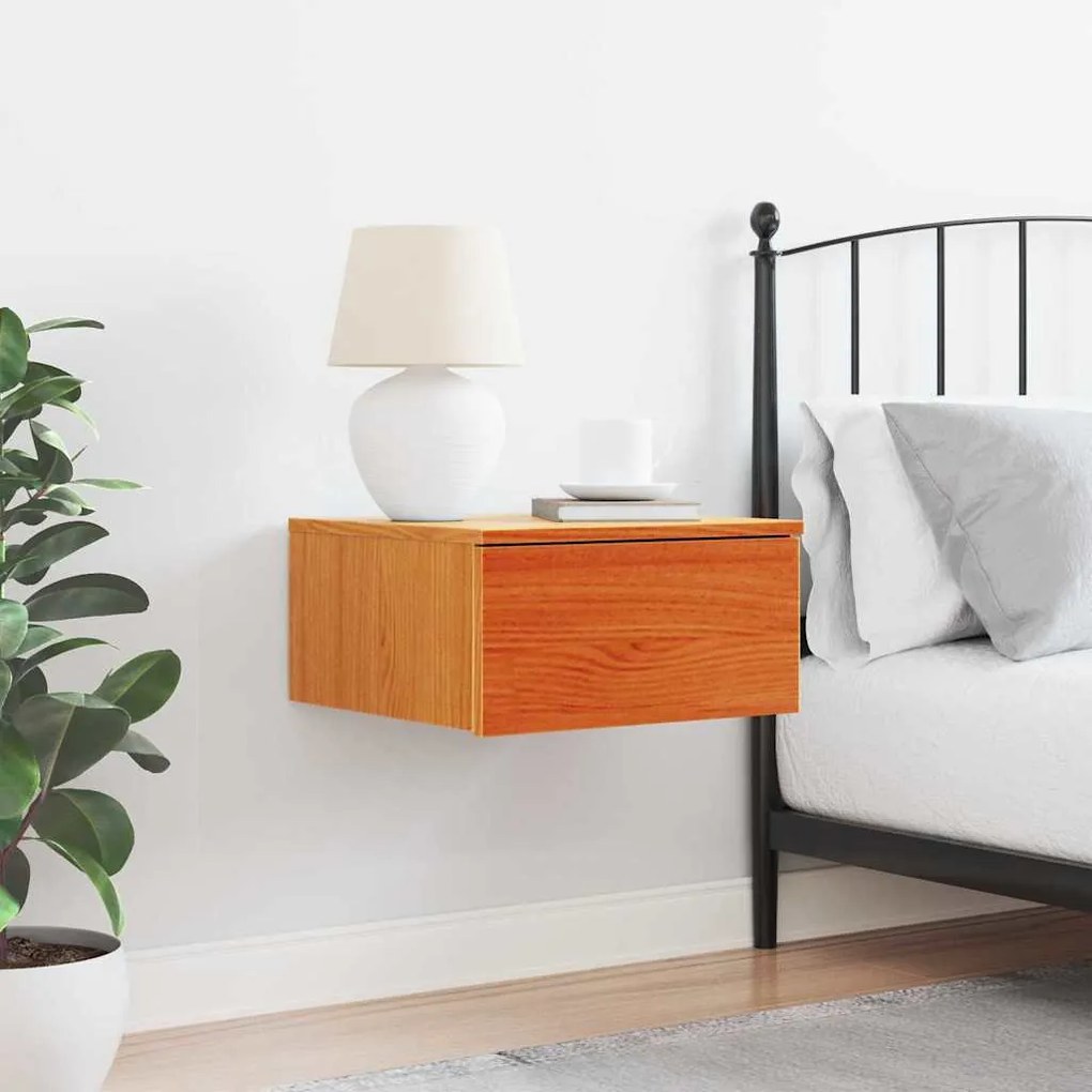 vidaXL Κομοδίνο Καφέ κεριού 37 x 35 x 18.5 εκ Μασίφ ξύλο πεύκου