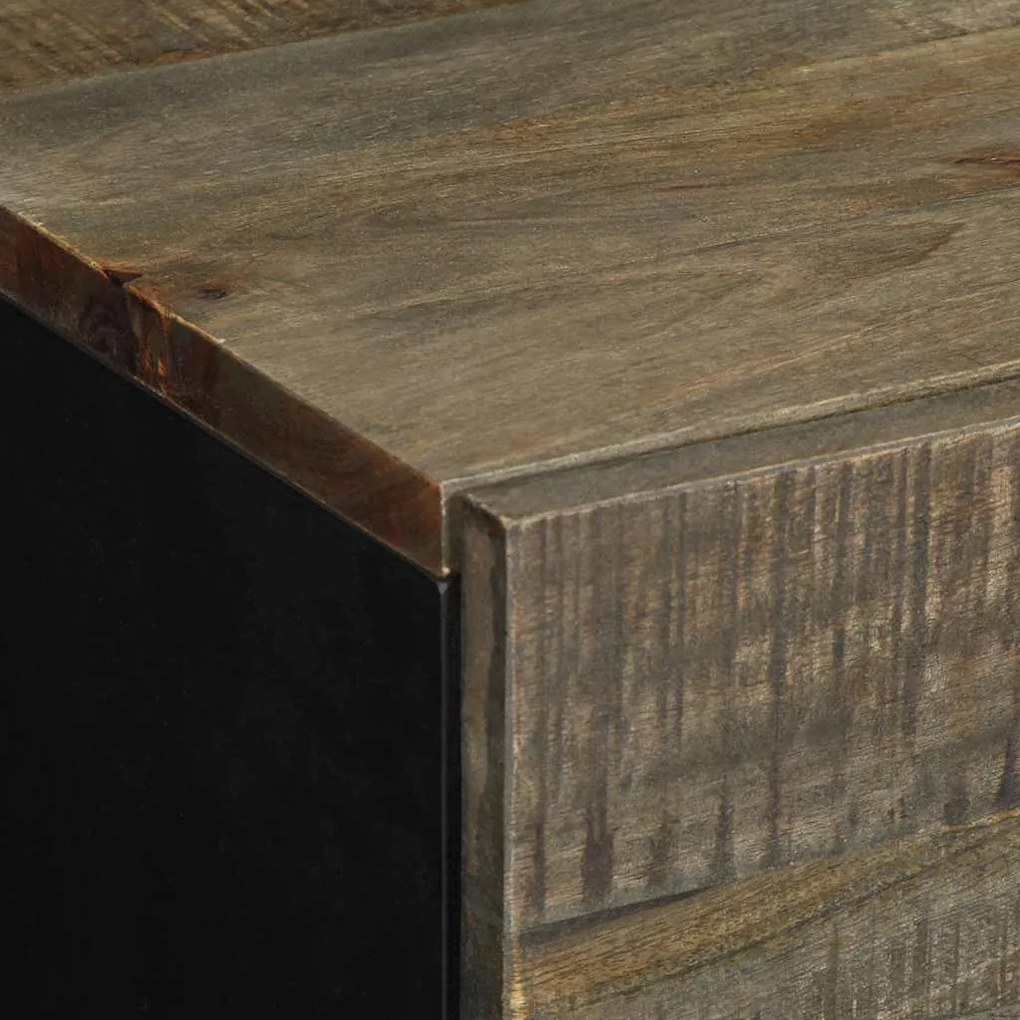 Sideboard 40x33x75 cm μασίφ ξύλο Mango - Μαύρο