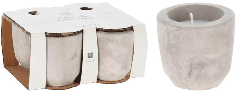 Σετ 4 Κεριά Citronella CC5090000 Σε τσιμεντένιο δοχείο