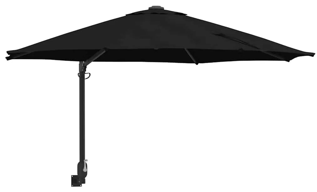 vidaXL Ομπρέλα Κήπου Μαύρο 248 x 248 x 148 εκ Πολυεστέρας, Χάλυβας