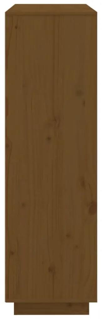 Ντουλάπι Ψηλό Μελί 110,5x35x117 εκ. από Μασίφ Ξύλο Πεύκου - Καφέ
