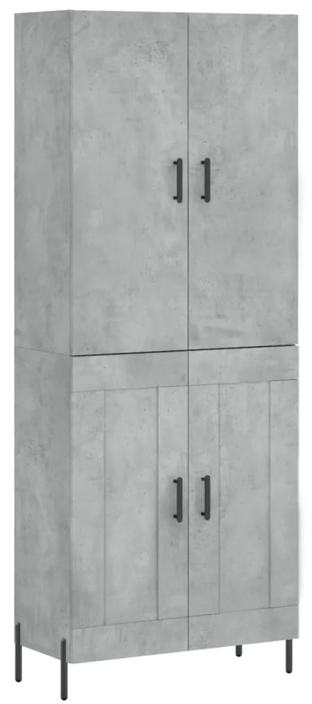 vidaXL Ντουλάπι Γκρι Σκυροδέματος 69,5x34x180 εκ. Επεξεργασμένο Ξύλο