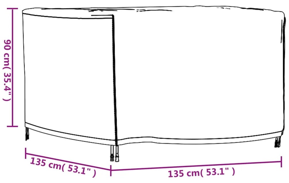 ΚΑΛΥΜΜΑ ΕΠΙΠΛΩΝ ΚΗΠΟΥ ΑΔΙΑΒΡΟΧΟ ΜΑΥΡΟ 135X135X90 ΕΚ. 420D 364810