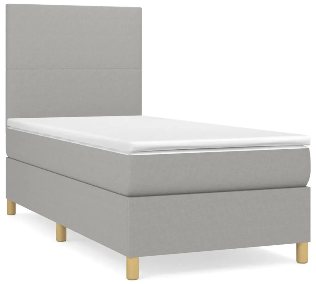 ΚΡΕΒΑΤΙ BOXSPRING ΜΕ ΣΤΡΩΜΑ ΑΝΟΙΧΤΟ ΓΚΡΙ 80X200 ΕΚ. ΥΦΑΣΜΑΤΙΝΟ 3142129