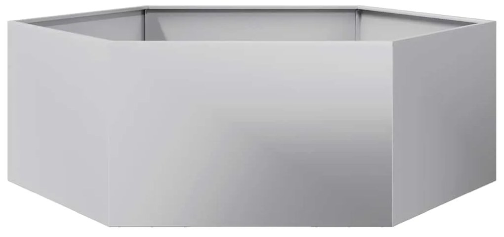 vidaXL Ζαρντινιέρα Κήπου Εξάγωνη 138x120x45 εκ. Γαλβανισμένο Χάλυβα