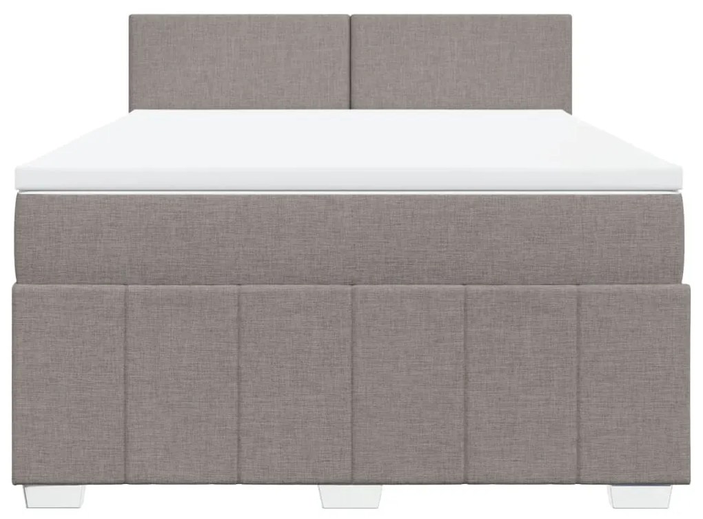 vidaXL Κρεβάτι Boxspring με Στρώμα Taupe 140x200 εκ. Υφασμάτινο