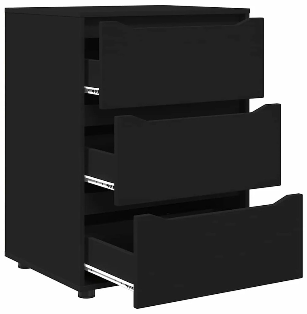 vidaXL Ντουλάπι αποθήκευσης Μαύρο 60 x 48 x 81 εκ Επεξεργασμένο ξύλο