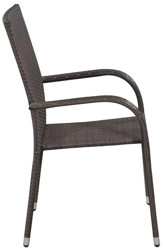 vidaXL Σετ Τραπεζαρίας Κήπου 5 Τεμαχίων Καφέ/Μαύρο