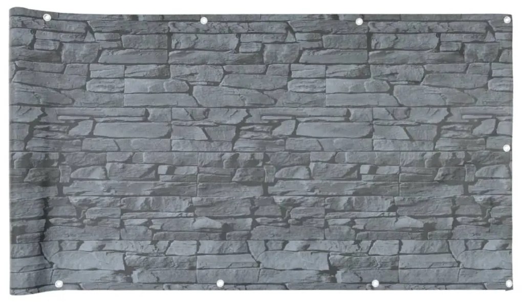 Περίφραξη Μπαλκονιού Σχέδιο Ledge Stone Γκρι 400x75 εκ. PVC - Γκρι