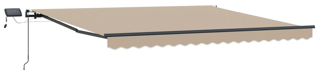 vidaXL Χειροκίνητη Ανασυρόμενη Τέντα με LED Μπεζ 450x300 εκ.