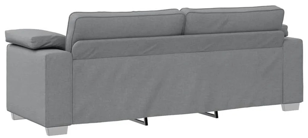 vidaXL Καναπές με μαξιλάρι Ανοιχτό γκρι 219 x 77 x 82 εκ ύφασμα