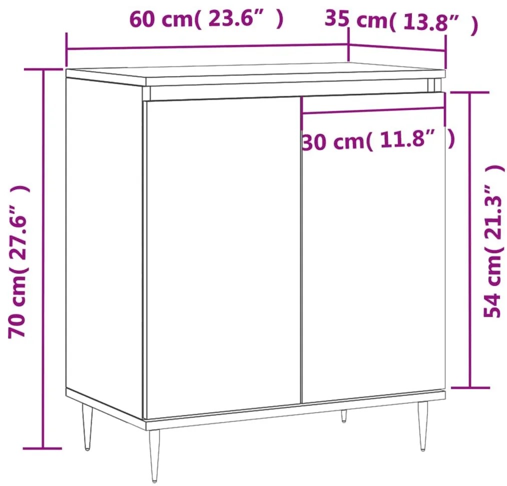 Μπουφές Καφέ Δρυς 60x35x70 εκ. από Επεξεργασμένο Ξύλο - Καφέ