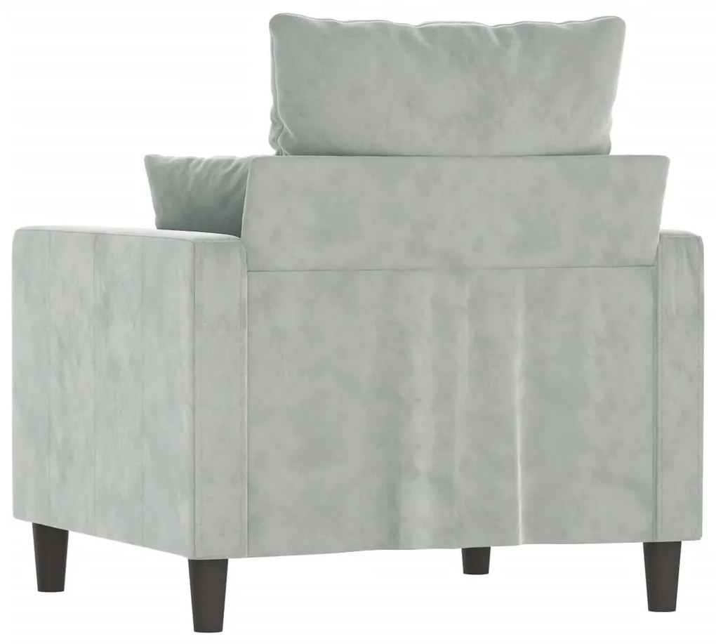 vidaXL Πολυθρόνα Ανοιχτό Γκρι 60 εκ. Βελούδινη