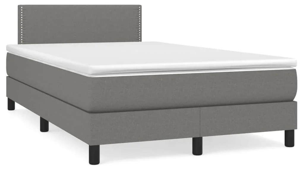 ΚΡΕΒΑΤΙ BOXSPRING ΜΕ ΣΤΡΩΜΑ ΣΚΟΥΡΟ ΓΚΡΙ 120X200 ΕΚ. ΥΦΑΣΜΑΤΙΝΟ 3139962