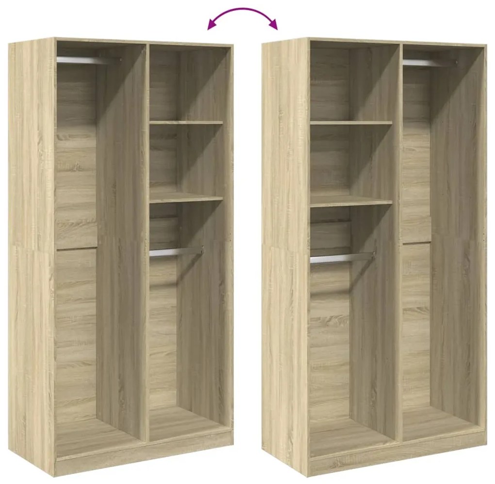 vidaXL Ντουλάπα Χρώμα Sonoma Δρυς 100x50x200εκ. από Επεξεργασμένο Ξύλο