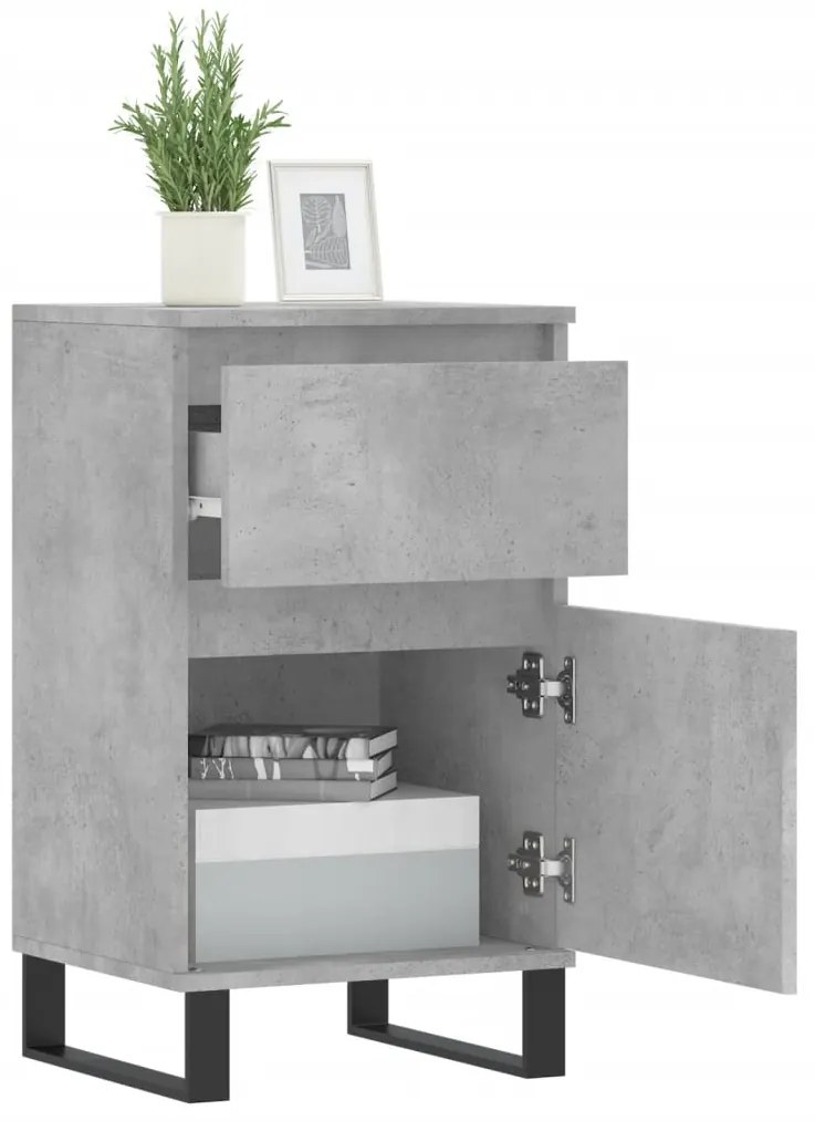 vidaXL Συρταριέρα Γκρι Σκυροδ. 40 x 35 x 70 εκ. από Επεξεργασμένο Ξύλο